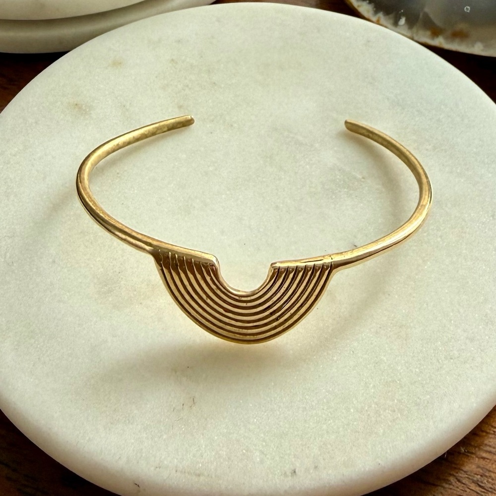 Odette NY simple classic brass Cuff Bracelet